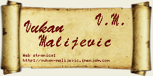 Vukan Malijević vizit kartica